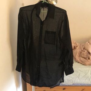 H&M long sleeve see through shirt sz s
